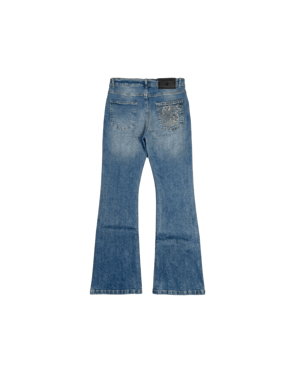 CODDIWOMPLE FLARED BLUE WOMEN JEANS - CODDIWOMPLE