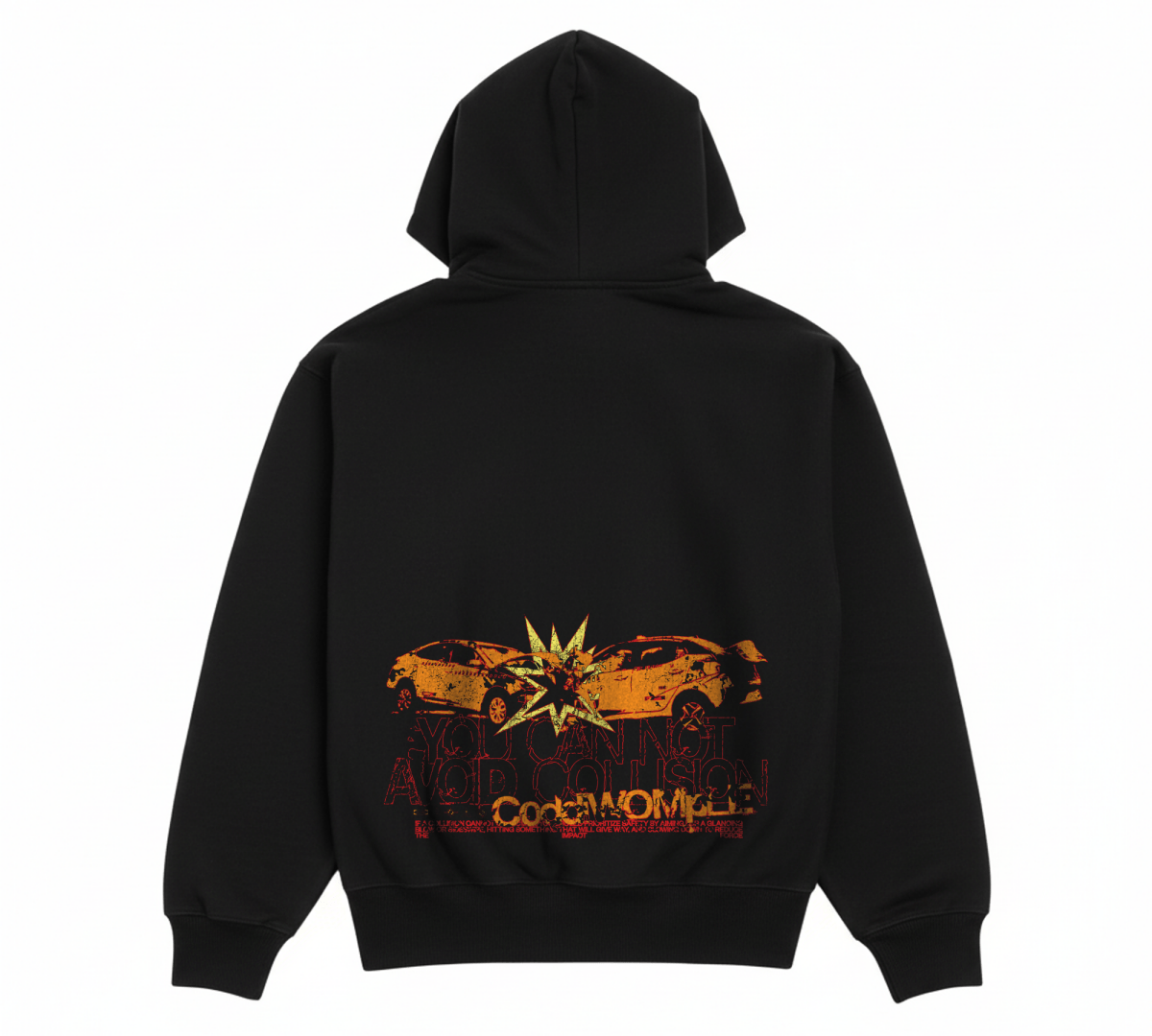 COLLISION BLACK HOODIE - CODDIWOMPLE