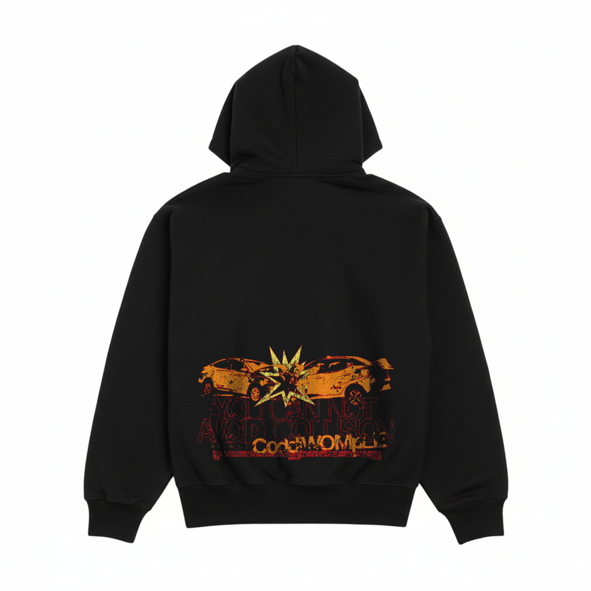 COLLISION BLACK HOODIE - CODDIWOMPLE