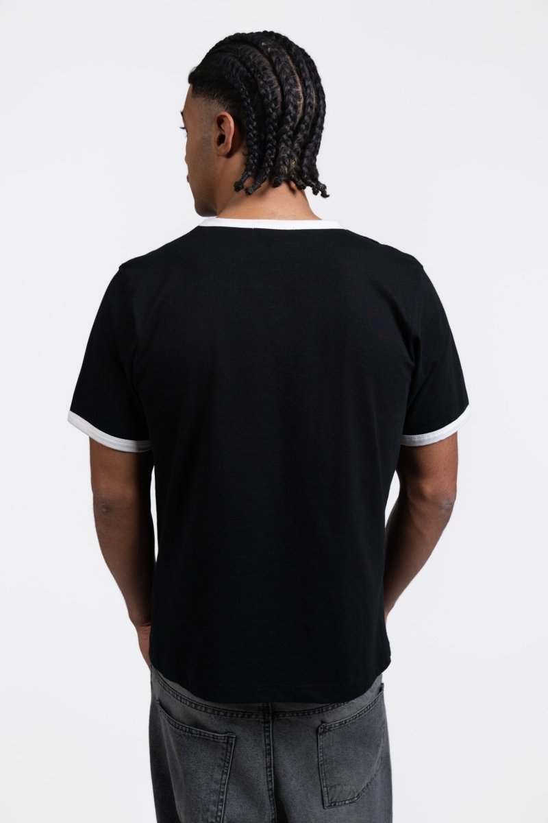 CREATIVE DEPT. BLACK RINGER TEE - CODDIWOMPLE