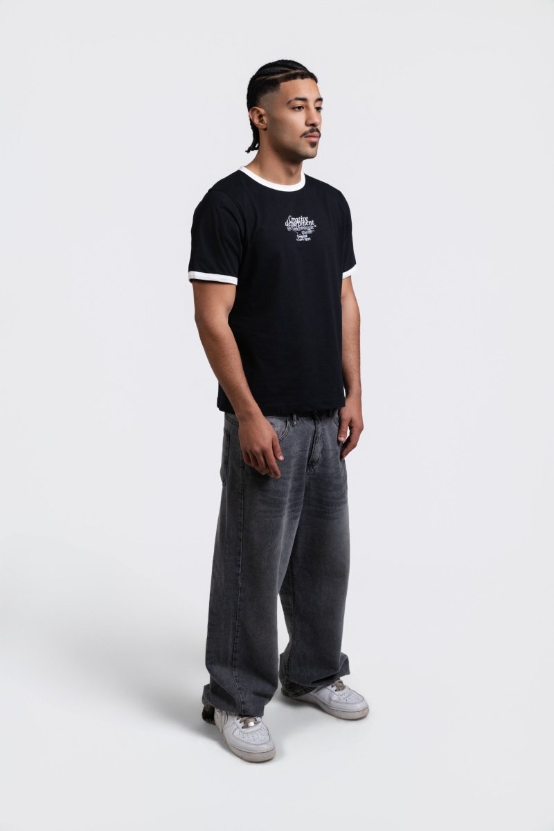 CREATIVE DEPT. BLACK RINGER TEE - CODDIWOMPLE