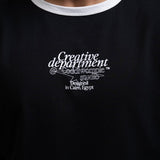 CREATIVE DEPT. BLACK RINGER TEE - CODDIWOMPLE