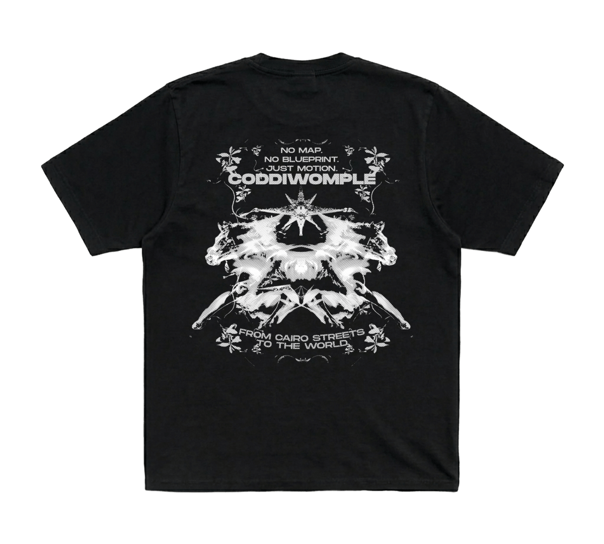 FIRE HORSE BLACK TEE - CODDIWOMPLE