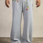 FLOWERS GREY SWEATPANTS - CODDIWOMPLE