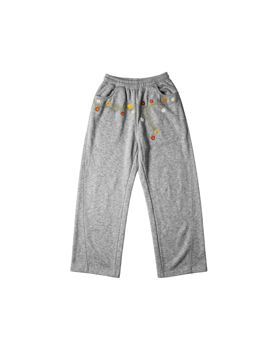 FLOWERS GREY SWEATPANTS - CODDIWOMPLE