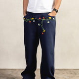 FLOWERS NAVY SWEATPANTS - CODDIWOMPLE