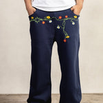 FLOWERS NAVY SWEATPANTS - CODDIWOMPLE