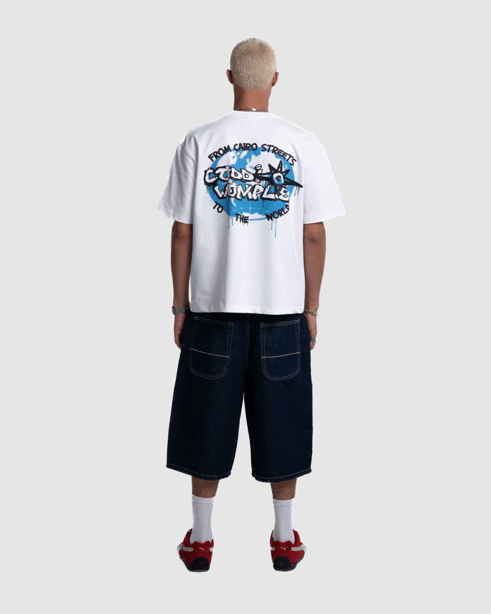 GLOBE WHITE TEE - CODDIWOMPLE