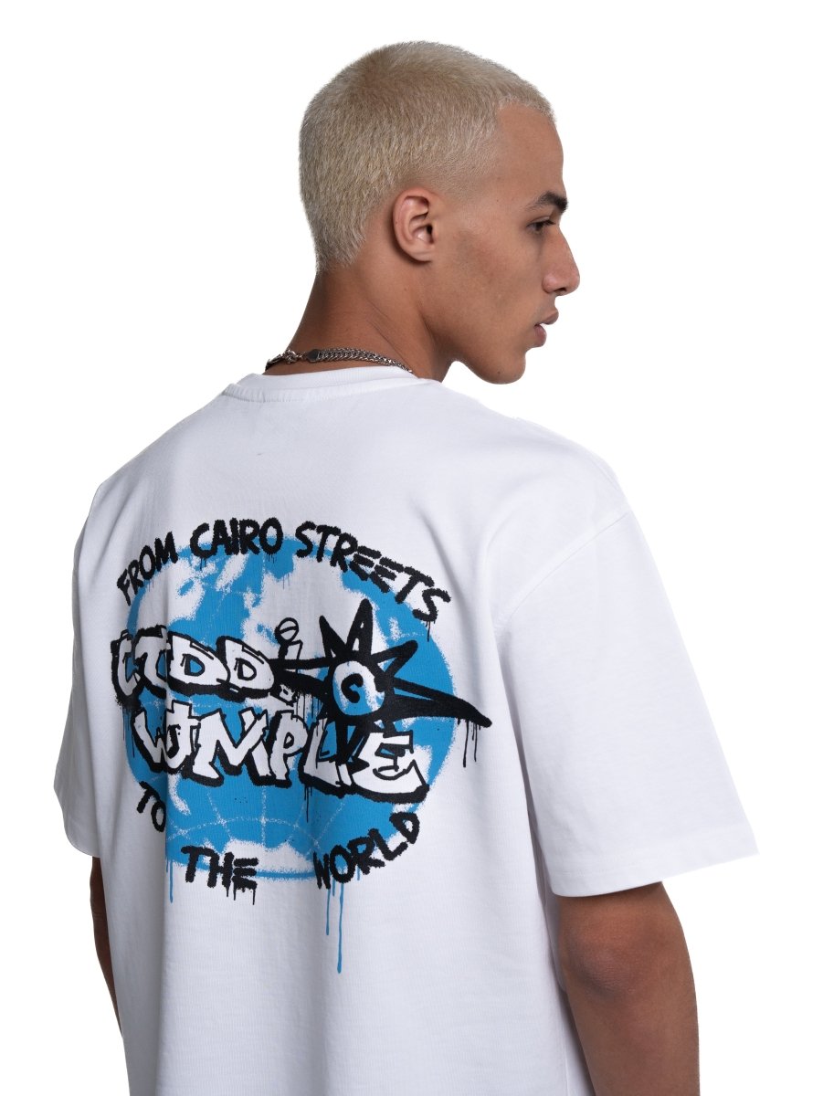 GLOBE WHITE TEE - CODDIWOMPLE
