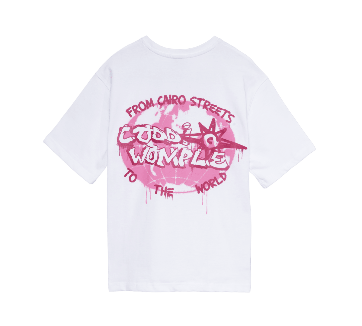 GLOBE WHITE+PINK TEE - CODDIWOMPLE