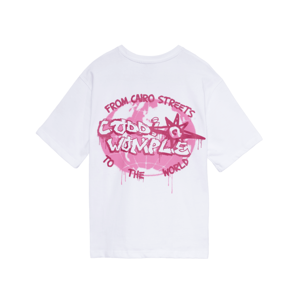 GLOBE WHITE+PINK TEE - CODDIWOMPLE