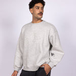 GREY EMBOSSED CREWNECK - CODDIWOMPLE