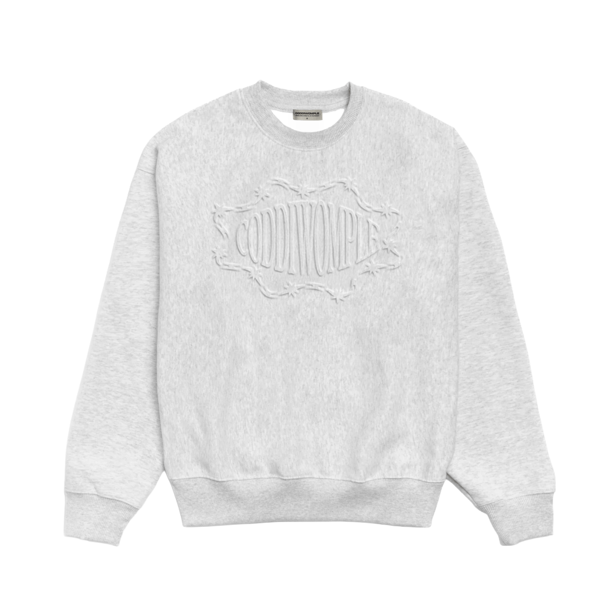 GREY EMBOSSED CREWNECK - CODDIWOMPLE