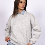GREY EMBOSSED CREWNECK - CODDIWOMPLE