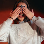 GREY EMBOSSED CREWNECK - CODDIWOMPLE