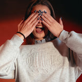 GREY EMBOSSED CREWNECK - CODDIWOMPLE