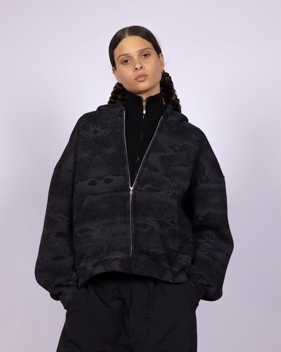 HYDRA BLACK ZIP - UP JACKET - CODDIWOMPLE