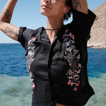 IVY BLACK LINEN SHIRT - CODDIWOMPLE