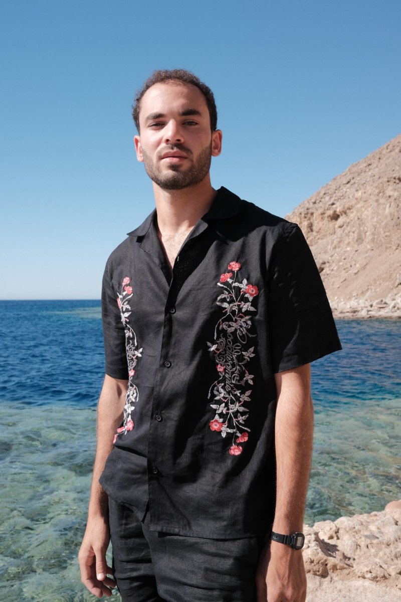 IVY BLACK LINEN SHIRT - CODDIWOMPLE