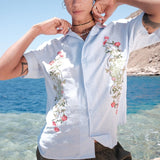 IVY BLUE LINEN SHIRT - CODDIWOMPLE