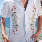 IVY BLUE LINEN SHIRT - CODDIWOMPLE