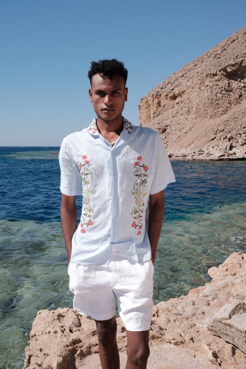 IVY BLUE LINEN SHIRT - CODDIWOMPLE