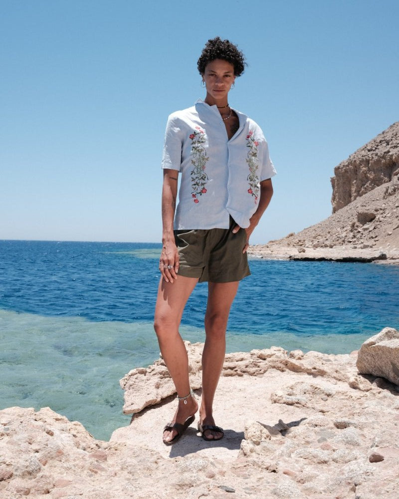 IVY BLUE LINEN SHIRT - CODDIWOMPLE