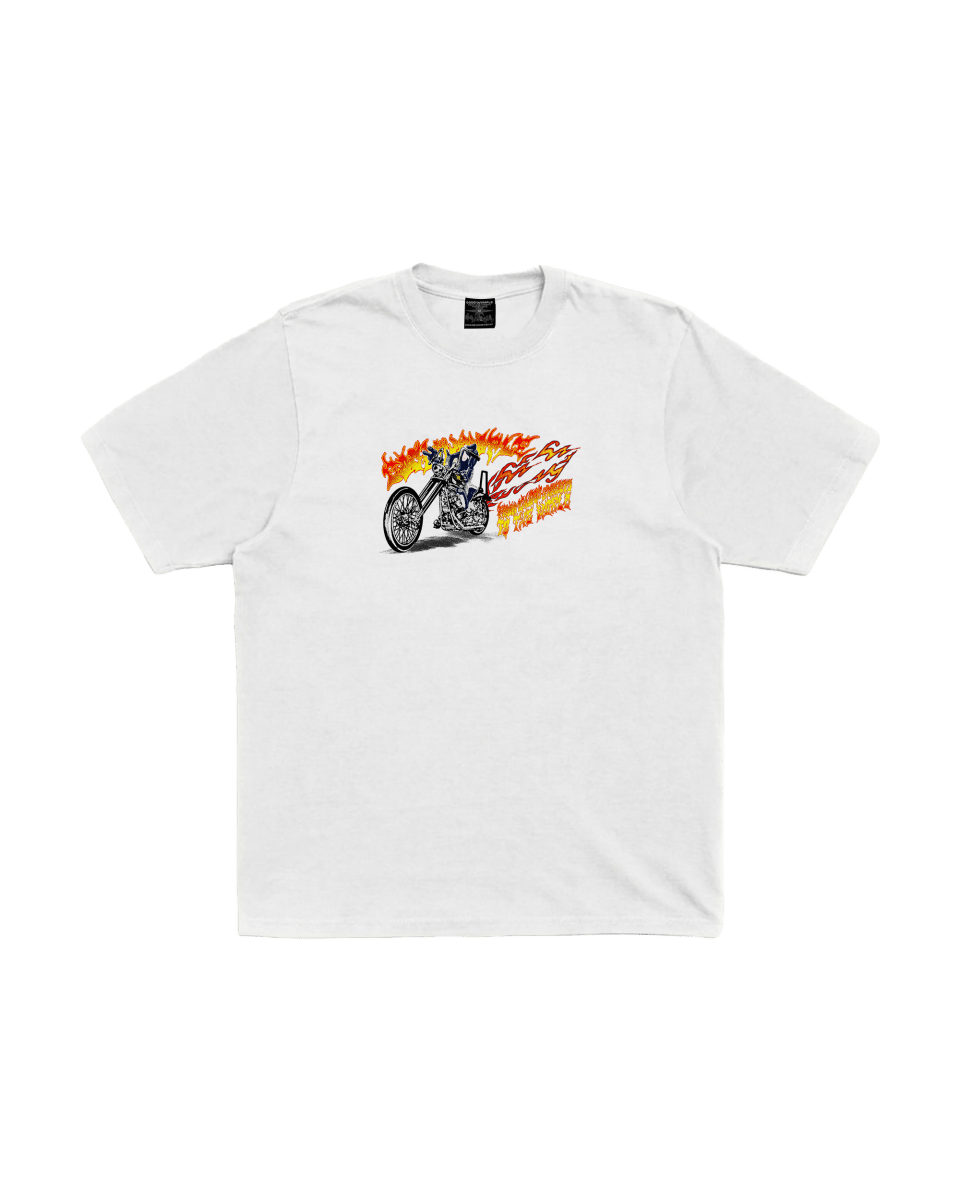LOWBROW WHITE TEE - CODDIWOMPLE