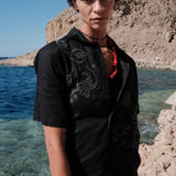 NYMPH BLACK LINEN SHIRT - CODDIWOMPLE