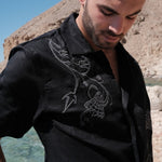 NYMPH BLACK LINEN SHIRT - CODDIWOMPLE