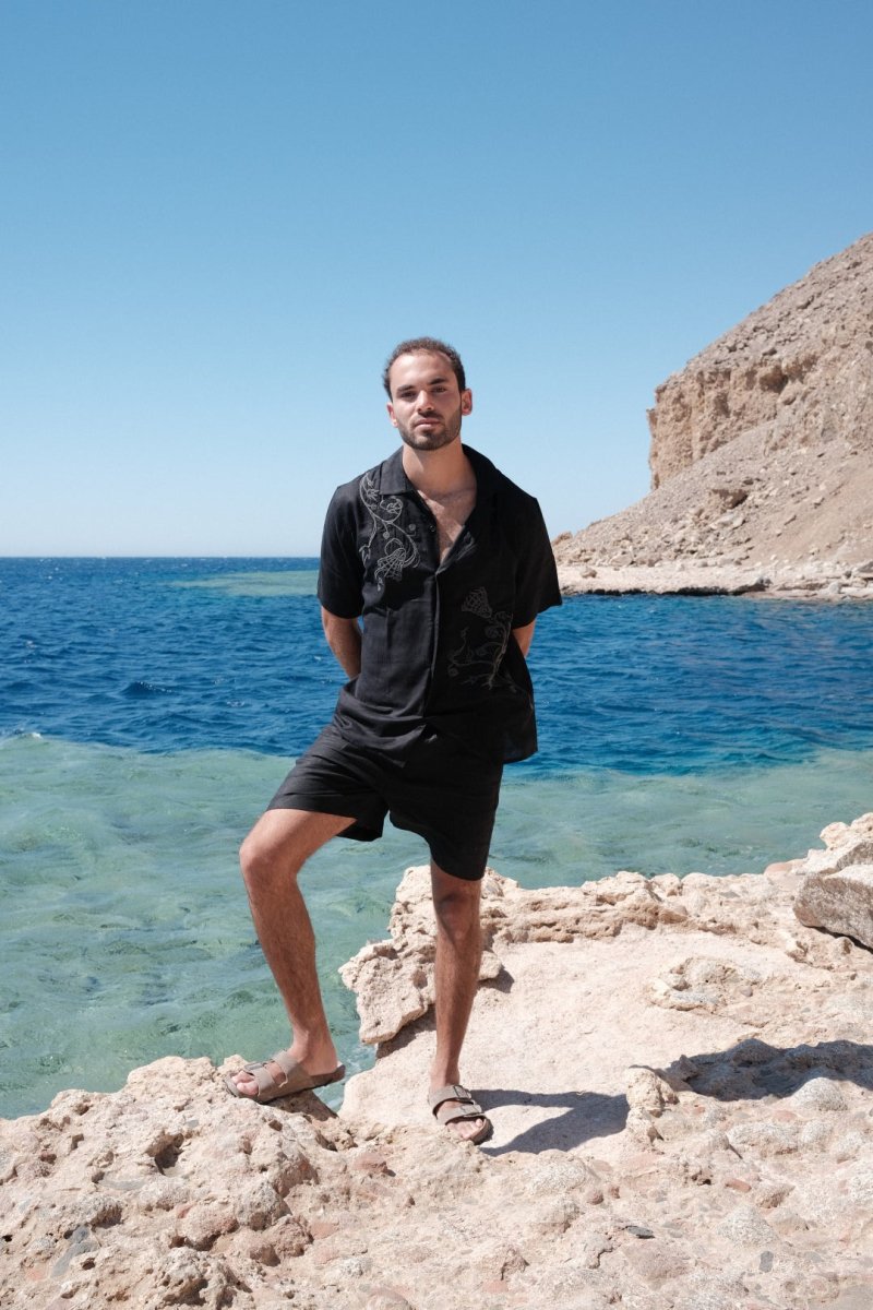 NYMPH BLACK LINEN SHIRT - CODDIWOMPLE