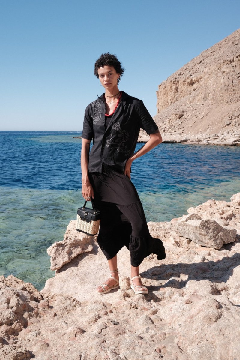 NYMPH BLACK LINEN SHIRT - CODDIWOMPLE
