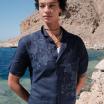 NYMPH NAVY LINEN SHIRT - CODDIWOMPLE