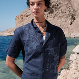 NYMPH NAVY LINEN SHIRT - CODDIWOMPLE