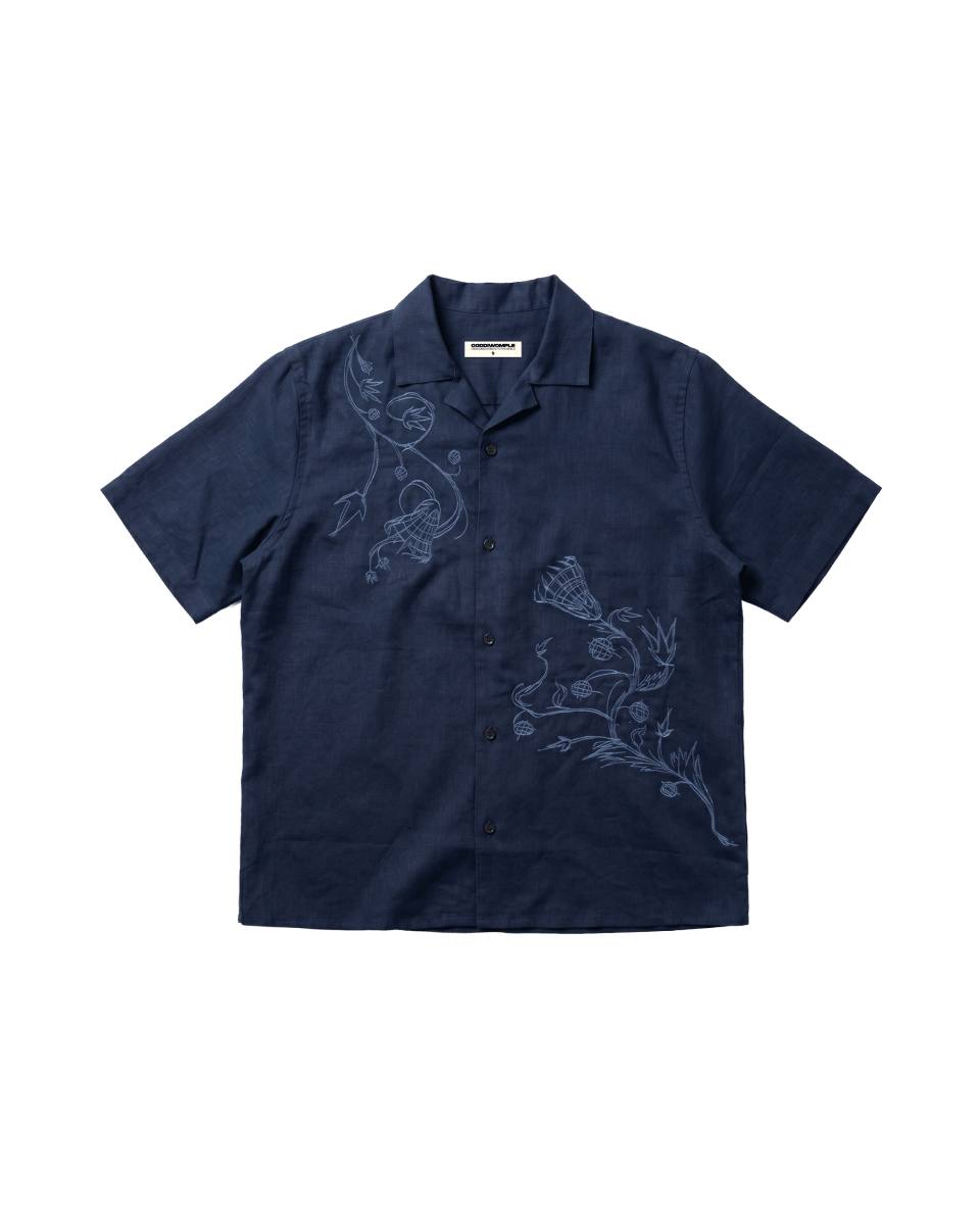 NYMPH NAVY LINEN SHIRT - CODDIWOMPLE