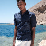 NYMPH NAVY LINEN SHIRT - CODDIWOMPLE