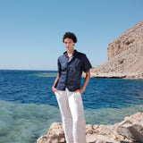 NYMPH NAVY LINEN SHIRT - CODDIWOMPLE
