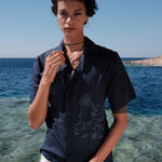 NYMPH NAVY LINEN SHIRT - CODDIWOMPLE