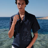 NYMPH NAVY LINEN SHIRT - CODDIWOMPLE