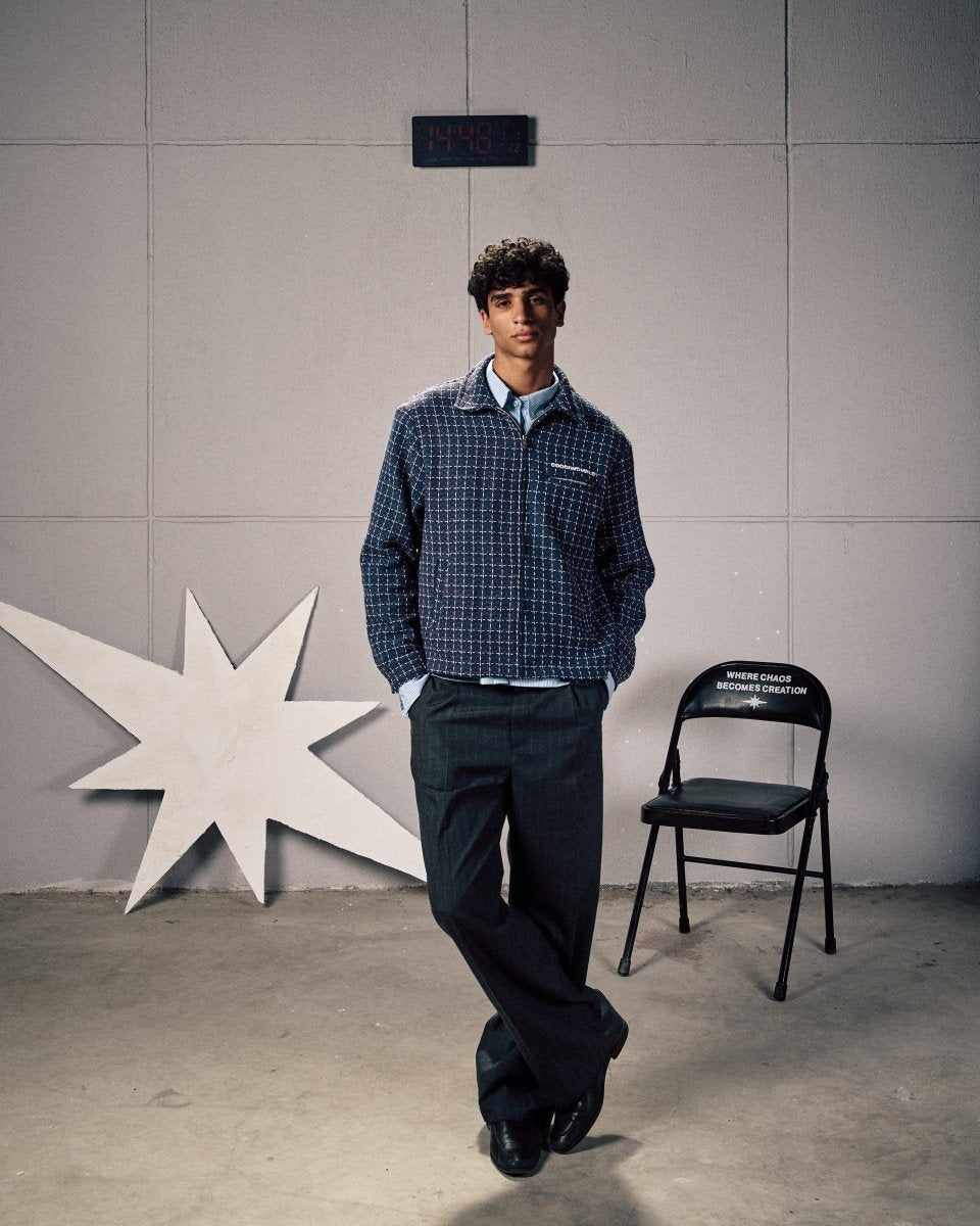 OFFGRID NAVY CHECKERED JACKET - CODDIWOMPLE