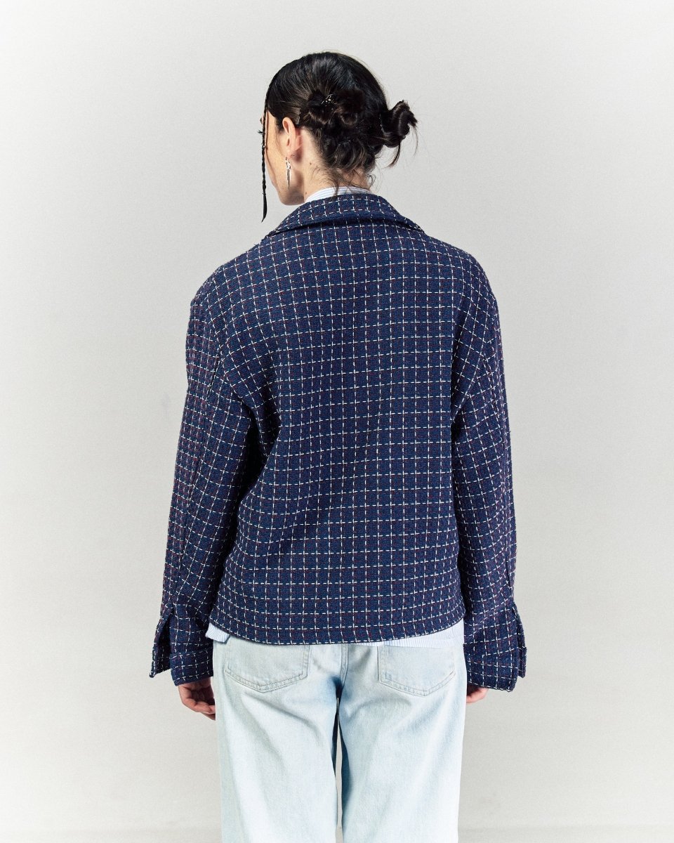 OFFGRID NAVY CHECKERED JACKET - CODDIWOMPLE