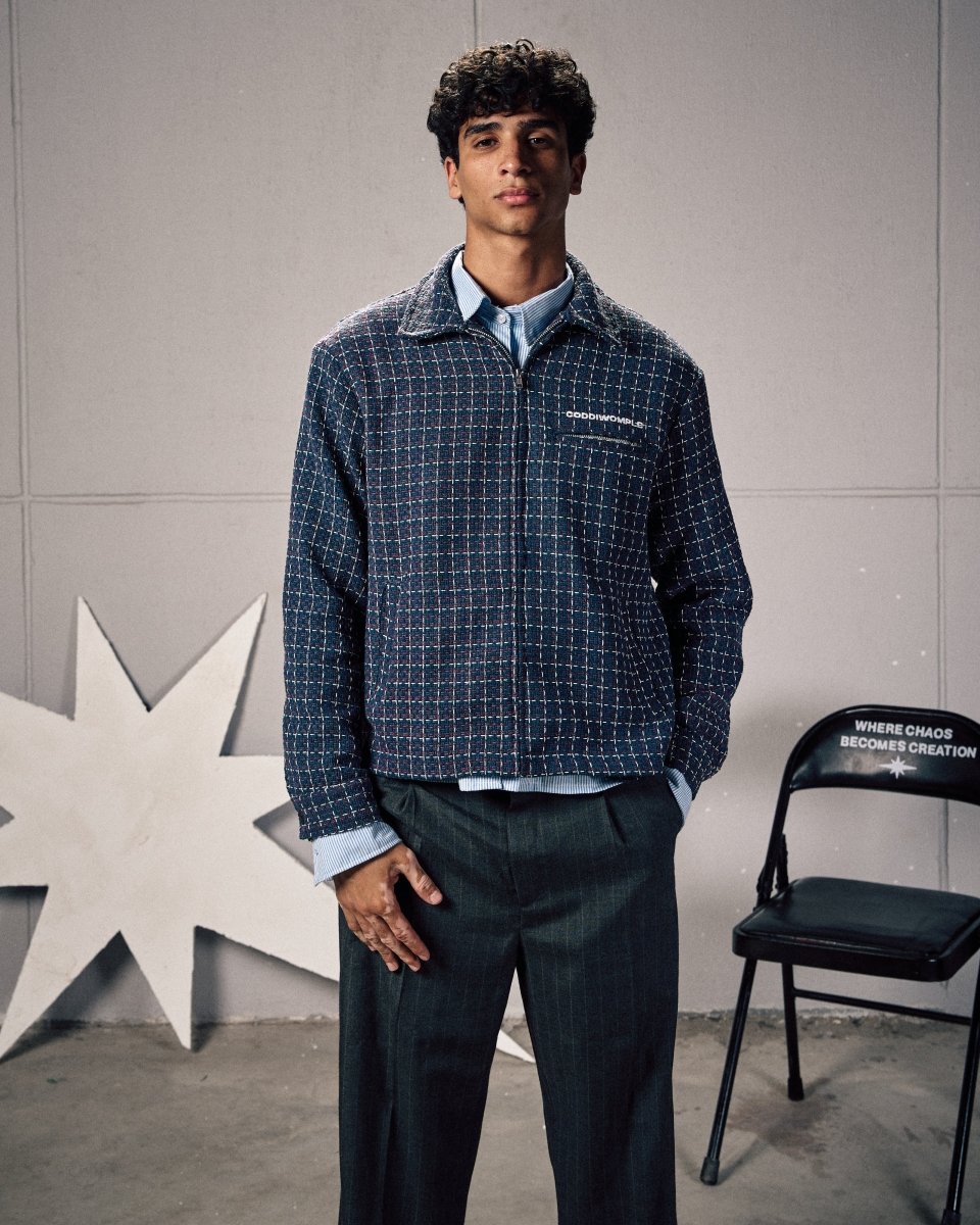 OFFGRID NAVY CHECKERED JACKET - CODDIWOMPLE