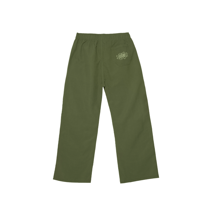 OLIVE WATERPROOF PARACHUTE PANTS
