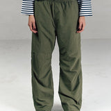 OLIVE WATERPROOF PARACHUTE PANTS - CODDIWOMPLE