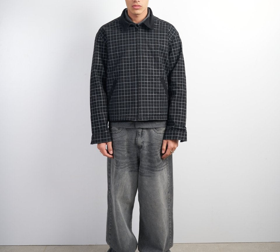 ONGRID CHECKERED WORK JACKET - CODDIWOMPLE