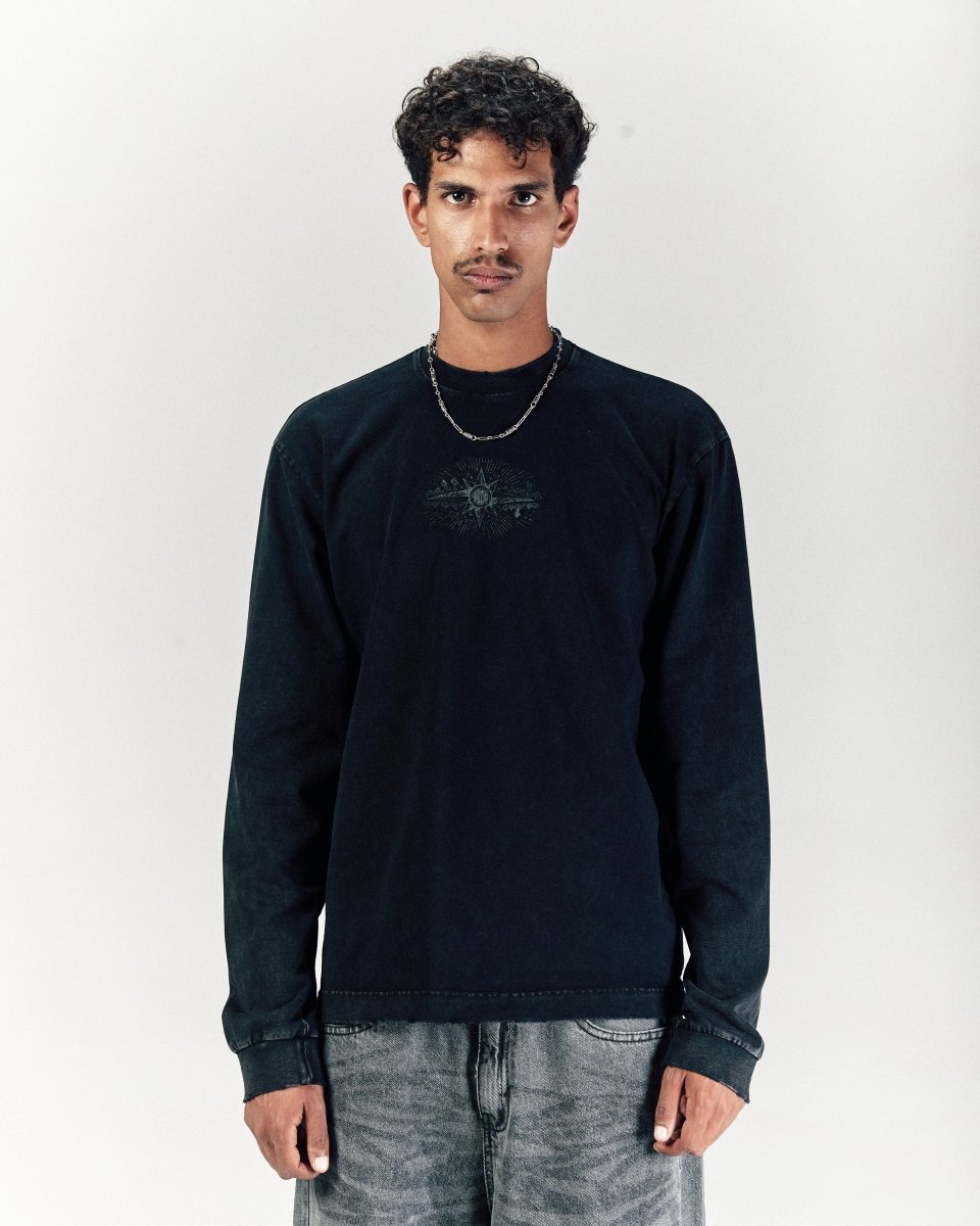 ONYX BLACK LONG SLEEVE TEE - CODDIWOMPLE