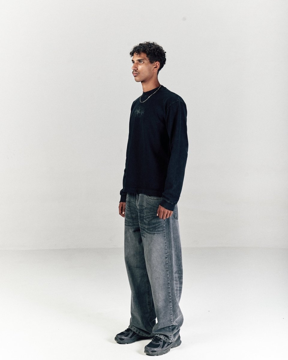 ONYX BLACK LONG SLEEVE TEE - CODDIWOMPLE