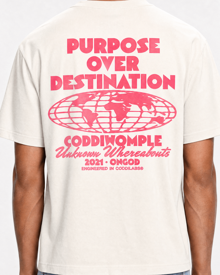 PURPOSE WHITE TEE - CODDIWOMPLE