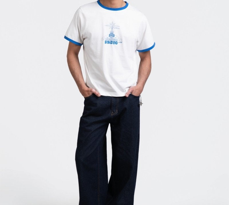 RADIO WHITE RINGER TEE - CODDIWOMPLE