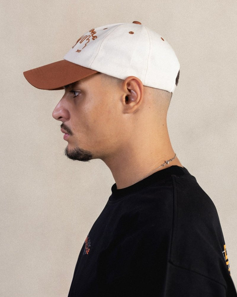SAHARA 2-TONE BROWN/WHITE CAP - CODDIWOMPLE